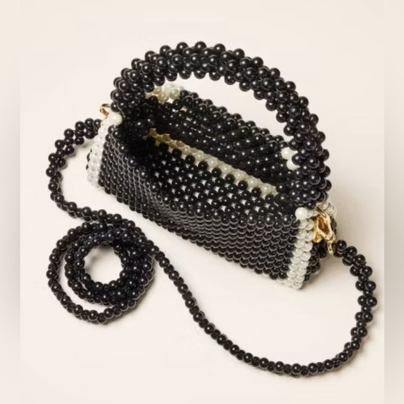 Kate Spade x Target Colorblock Black/White Beaded Crossbody Bag - Picture 3 of 4